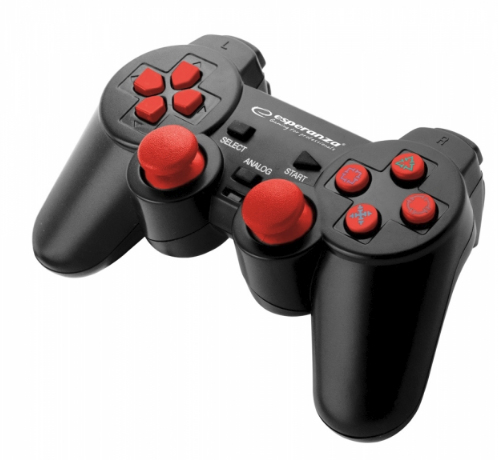 Esperanza EGG106R peliohjain Musta, Punainen USB 2.0 Pad-ohjain Analoginen/Digitaalinen PC, Playstation 2, Playstation 3 Esperanza EGG106R peliohjain Musta, Punainen USB 2.0 Pad-ohjain Analoginen/Digitaalinen PC, Playstation 2, Playstation 3