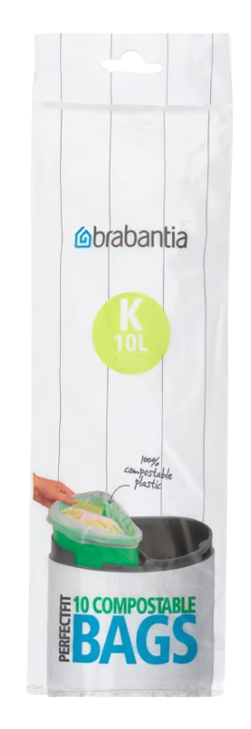 Miniatyrbillede 1 af 3: Brabantia 8710755364983 skraldepose 10 L Grøn 10 stk