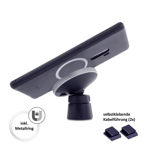Miniatyrbillede 3 af 6: Fantec WIC-CAR Smartphone Sort, Sølv Trådløs opladning Automatisk