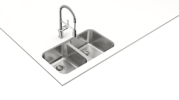 Miniatyrbillede 2 af 5: Teka BE 2C 780 Undermonteret håndvask Rektangulær Rustfrit stål