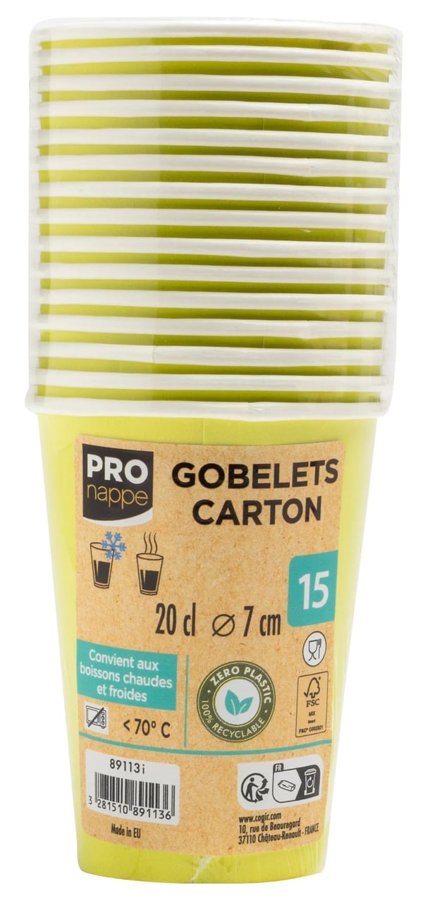 PRONAPPE 89113I engangskop 15 stk 200 ml Pap