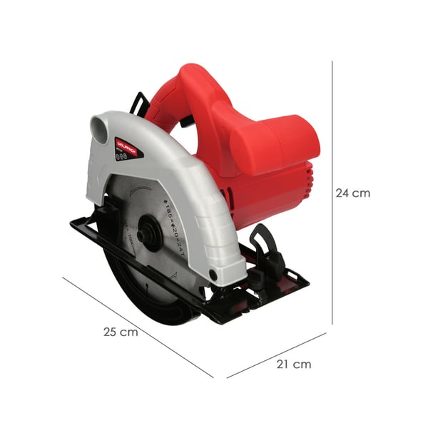 Wolfpack Sierra Circular 1300 Watt. Disco 185 mm. Corte a Inglete Con Regulador de Profundidad.