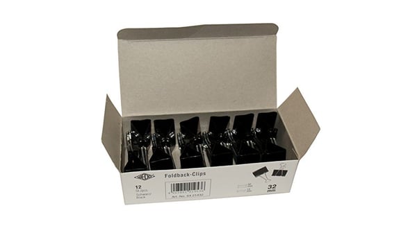 Wedo 64 21432 papirklemme Metal, Nikkel 12 stk