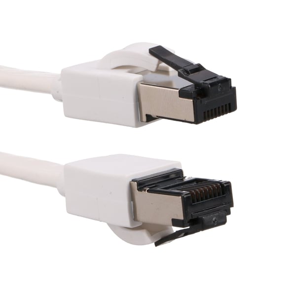 Miniatyrbillede 6 af 14: Extralink LAN PATCHCORD CAT.8 U/FTP 20M 40G FLAT SHIELDED FOILED TWISTED PAIR BARE COPPER WHITE netværkskabel