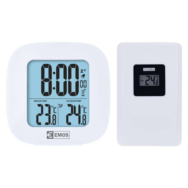 Emos E0127 termometer til miljøet Elektronisk miljøtermometer Indendørs/udendørs Hvid
