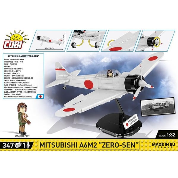 Miniatyrbillede 3 af 8: COBI Mitsubishi A6M2 "Zero-Sen"