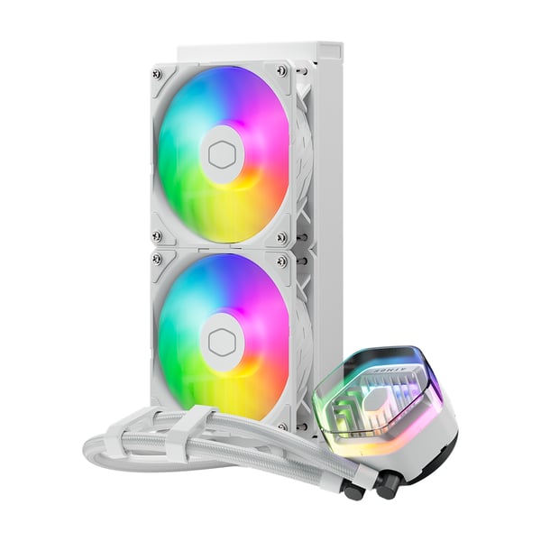 Miniatyrbild 2 av 2: Cooler Master MasterLiquid 240 ATMOS White Processor Vätskekylningskit 12 cm Vit 1 styck