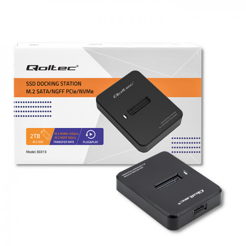 Miniatyrbillede 5 af 9: Qoltec 50313 drevkabinet SSD kabinet Sort M.2