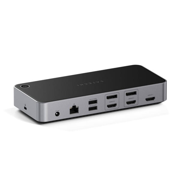 Miniatyrbillede 3 af 6: Satechi Triple 4K Display Ledningsført Dock Sort, Sølv