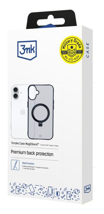 Miniatyrbillede 11 af 11: 3MK Smoke Mag&Stand mobiltelefon etui 15,5 cm (6.12") Cover Sort, Transparent