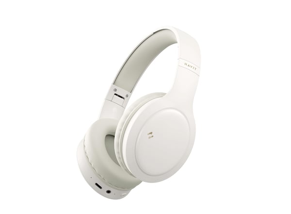 Miniatyrbillede 2 af 5: Havit 6939119098315 hovedtelefoner/headset Kabel & trådløs Opkald/musik USB Type-C Bluetooth Beige