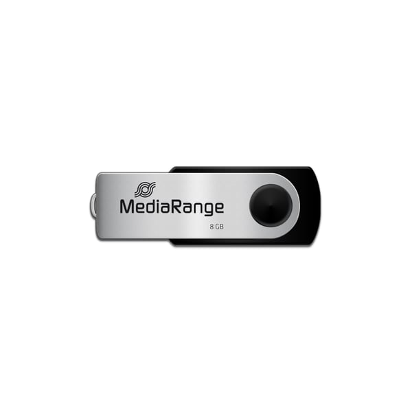 Pikkukuva 2 / 3: MediaRange MR908 USB-muisti 8 GB USB Type-A / Micro-USB 2.0 Musta, Hopea