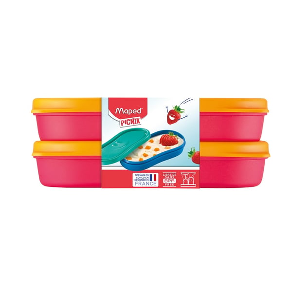 Miniatyrbillede 2 af 2: Maped M870901 enhed til madopbevaring Rektangulær Kasse 0,15 L Orange, Rød 2 stk
