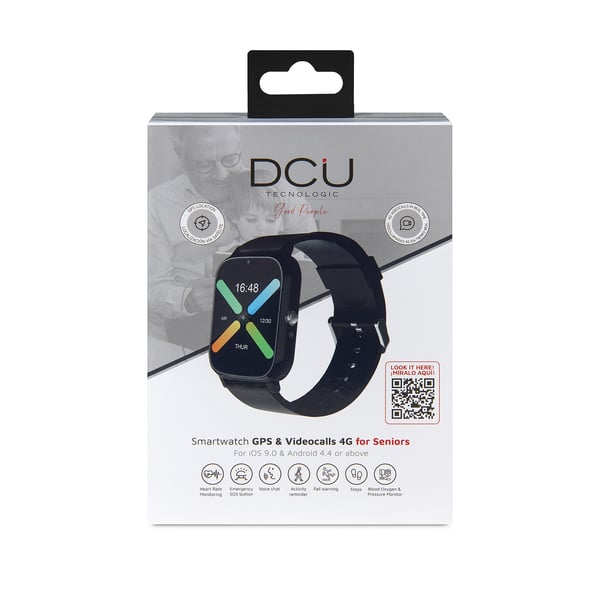 Miniatyrbillede 7 af 7: DCU Advance Tecnologic Senior 4,29 cm (1.69") LCD 26 mm Digital 360 x 360 pixel Berøringsskærm 4G Sort Wi-Fi GPS (satellit)