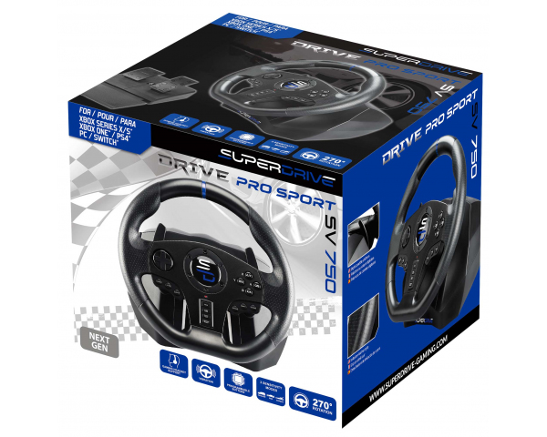Subsonic SV750 Sort USB Rat + Pedaler Nintendo Switch, PC, PlayStation 4, Xbox One