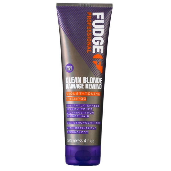 Fudge Professional Clean Blonde Damage Rewind Purple Toning Shampoo 250ml Shampo Proffesionelle Unisex