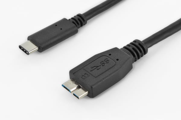 Miniatyrbillede 4 af 5: ASSMANN Electronic AK-300137-010-S USB-kabel USB 3.2 Gen 1 (3.1 Gen 1) 1 m USB C Micro-USB B 5 Gbit/sek. Sort