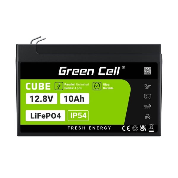 Miniatyrbillede 9 af 13: Green Cell LFPGC12V10AH UPS batteri Lithium jern fosfat (LiFePO4) 12,8 V 10 At