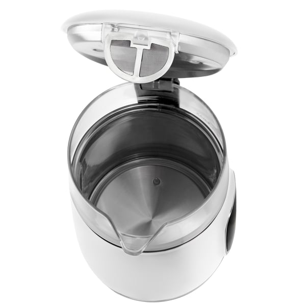 Adler AD 1305WS vedenkeitin 1,7 L 2200 W Läpinäkyvä, Valkoinen, Hopea