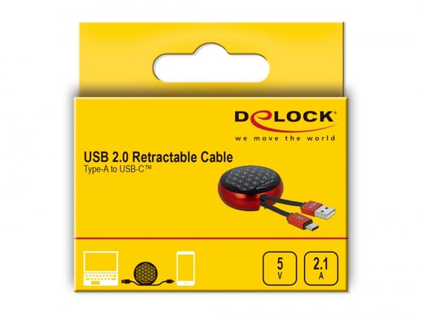 Miniatyrbild 5 av 5: DeLOCK 85819 USB-kablar USB 2.0 0,92 m USB A USB C Svart, Röd