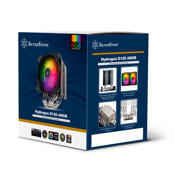 Silverstone Hydrogon D120 Processor Luftkøler 12 cm Sort 1 stk