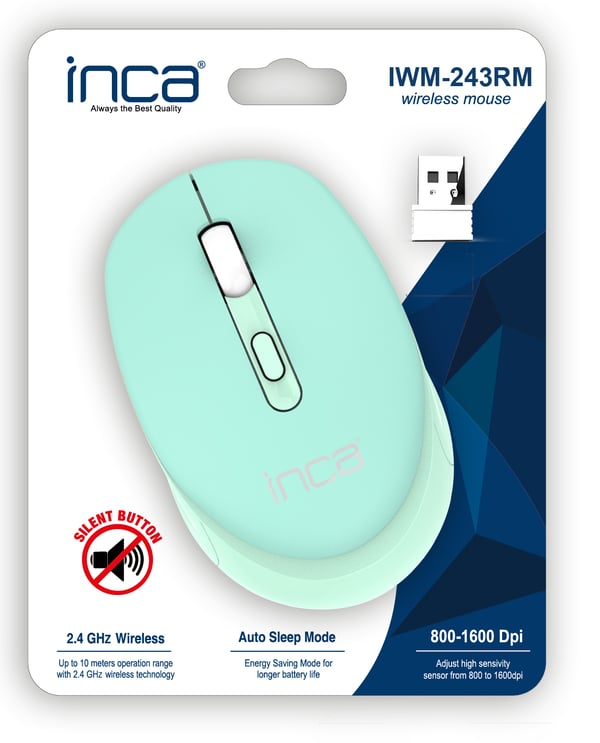 Inca IWM-243RM hiiri Molempikätinen Langaton RF Optinen 1600 DPI