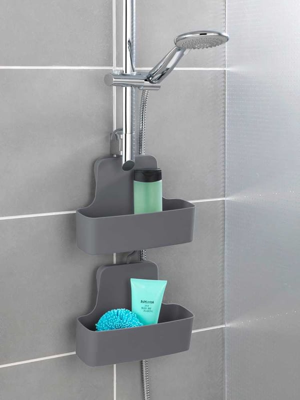 WENKO 23982100 vägghylla för badrum Polyuretan, Polyvinylklorid (PVC)