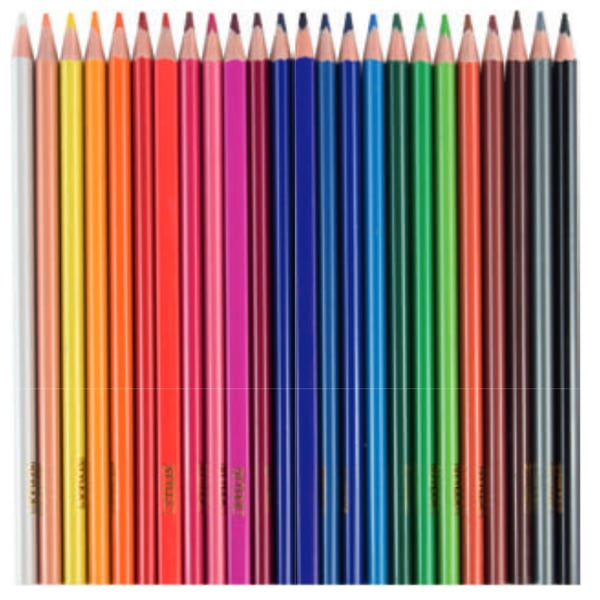 Stylex 26004 farveblyant Sort, Blå, Brun, Grøn, Grå, Lyse Blå, Lysegrøn, Magenta, Orange, Lyserød, Rød, Hvid, Gul 24 stk