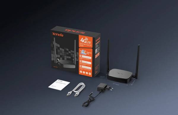 Miniatyrbillede 5 af 6: Tenda 4G05 trådløs router Hurtigt ethernet Enkelt band (2,4 GHz) Sort