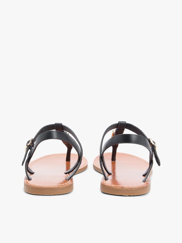 Tommy Hilfiger Leather TH Monogram Strap Sandals Sandaler Flicka Svart