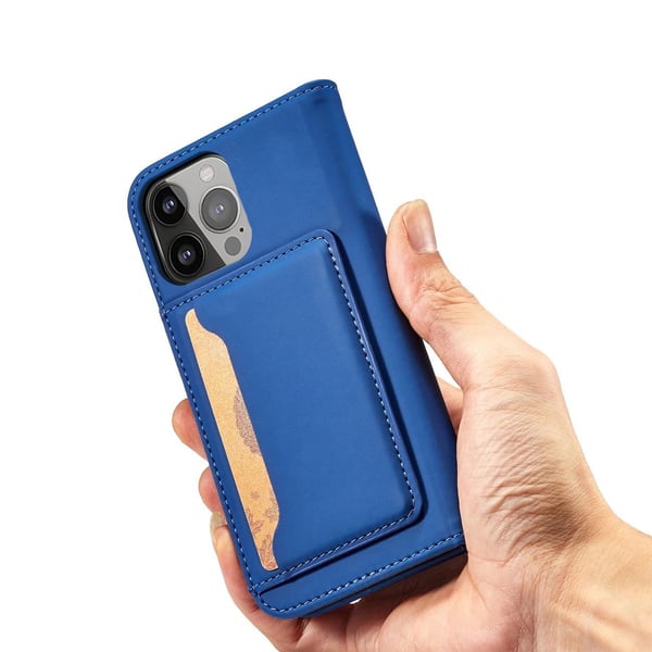 Hurtel Magnet Card Case mobiltelefon etui 17 cm (6.7") Folie Blå