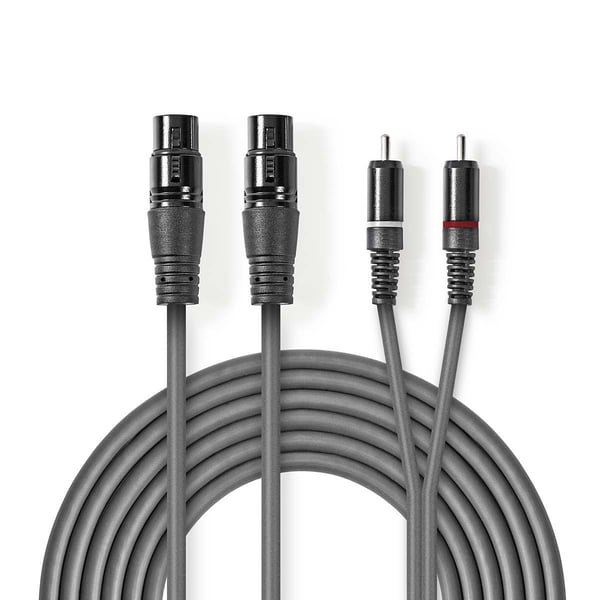 Nedis COTH15230GY30 ljudkabel 3 m 2 x XLR (3-pin) 2 x RCA Grå Nedis COTH15230GY30 ljudkabel 3 m 2 x XLR (3-pin) 2 x RCA Grå