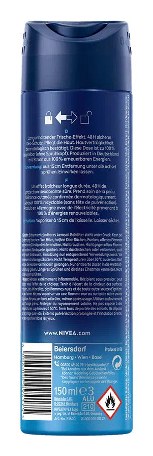 NIVEA 4006000094175 deodorant Mænd Spray deodorant 150 ml 1 stk