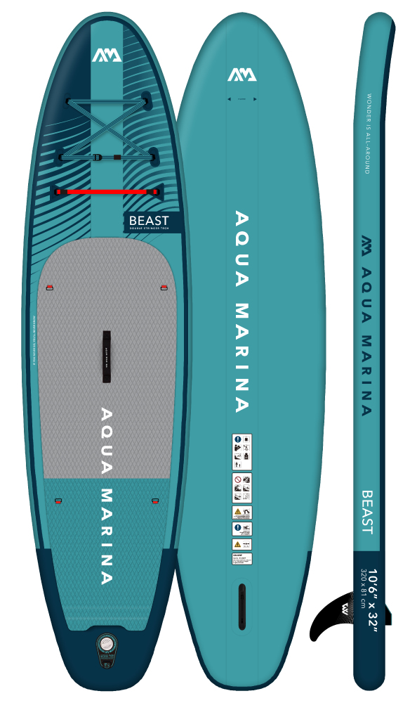 Miniatyrbillede 1 af 7: Aqua Marina Beast 1 person(er) Lys grå, Turkis EVA (ethylenvinylacetat), Polyvinylchlorid (PVC) Oppustelig kajak