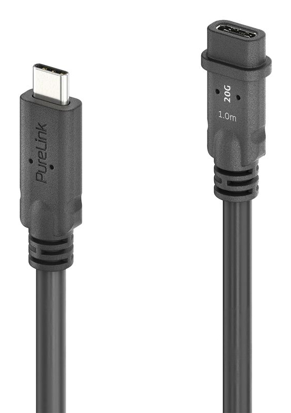 PureLink PureInstall MicroX4 USB-kabel USB4 Gen 2x2 1 m USB C 20 Gbit/sek. 240 W Sort