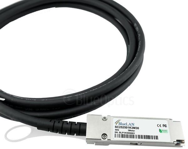 BlueOptics OS6560-CBL-300-BL InfiniBand og fiberoptisk kabel 3 m QSFP Koral, Sølv