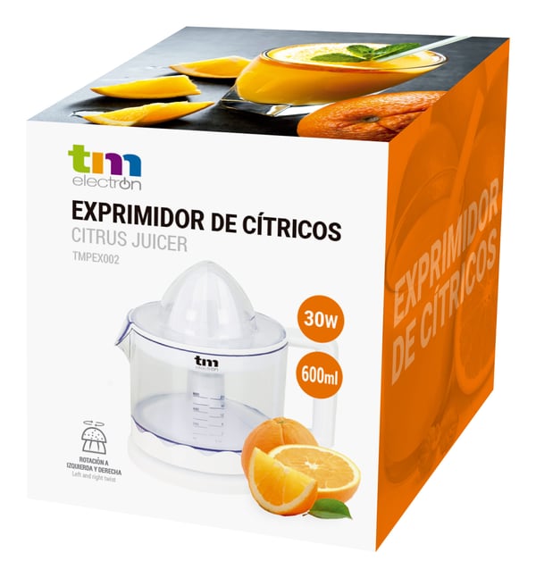 Miniatyrbillede 6 af 8: TM Electron TMPEX002 elektrisk citruspresser 0,6 L 30 W Transparent, Hvid