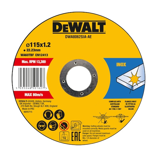 DeWALT DWA8062SIA-AE tilbehør vinkelsliber Skæreskive