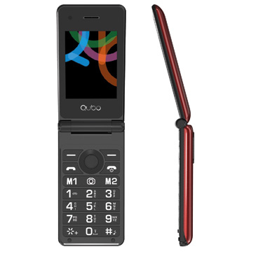 Miniatyrbillede 1 af 2: Qubo X-28 7,11 cm (2.8") Sort, Rød Kameratelefon