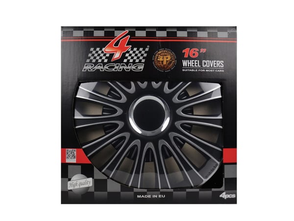 Górecki 2211197 hjulkapsel 40,6 cm (16") ABS, Metal Sort, Sølv 4 stk