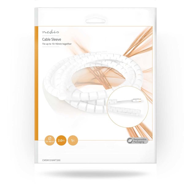 Nedis CMSW1316WT200 kabelrännor Böjd kabelränna Vit