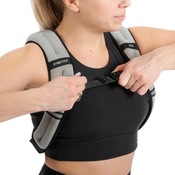 Gymstick 61047-5 vægtvest 5 kg Gummi, Jern, Neopren, Polyoxymethylen (POM), Polypropylen (PP) Grå, Sort