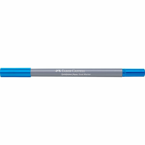 Miniatyrbillede 2 af 3: Faber-Castell Goldfaber Aqua Dual fineliner Fin Blå 1 stk