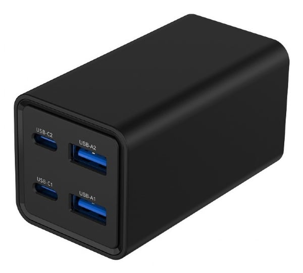 Miniatyrbillede 5 af 8: Gembird TA-UC-2A2C-PD65-01-BK oplader til mobil enhed Laptop, Smartphone Sort Vekselstrøm Hurtig opladning Indendørs