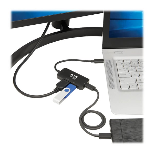 Pikkukuva 3 / 6: Tripp Lite U444-06N-H4UBC2 kannettavien tietokoneiden telakka ja porttitoistin Langallinen USB 3.2 Gen 1 (3.1 Gen 1) Type-C Musta