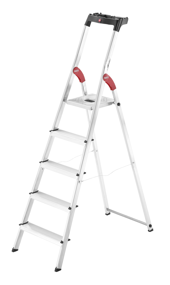 Hailo L60 Trappestige Aluminium, Sort, Rød