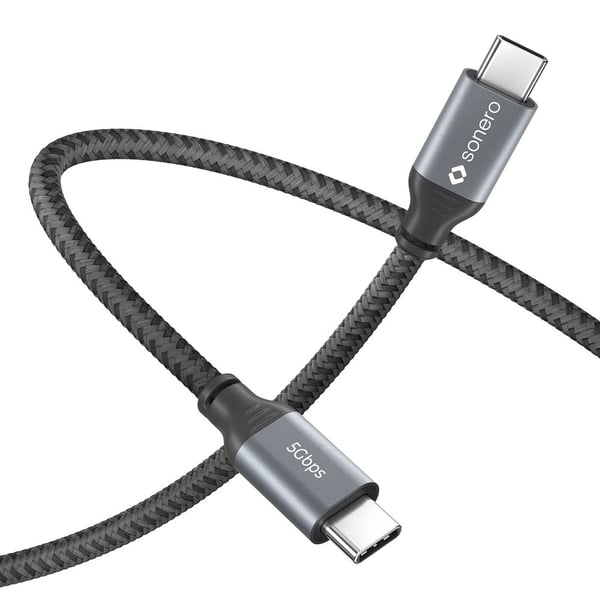 Miniatyrbild 4 av 6: sonero SPC-U320-010 USB-kablar USB 3.2 Gen 1 (3.1 Gen 1) 1 m USB C 5 Gbit/s 60 W Svart, Grå