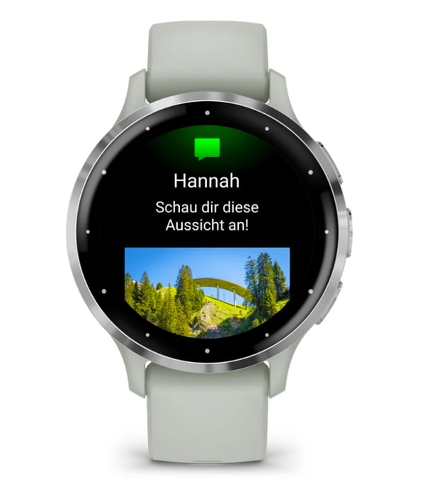 Pikkukuva 4 / 8: Garmin Venu 3S 3,05 cm (1.2") AMOLED 41 mm Digitaalinen 390 x 390 pikseliä Kosketusnäyttö Harmaa, Hopea Wi-Fi GPS (satelliitti)