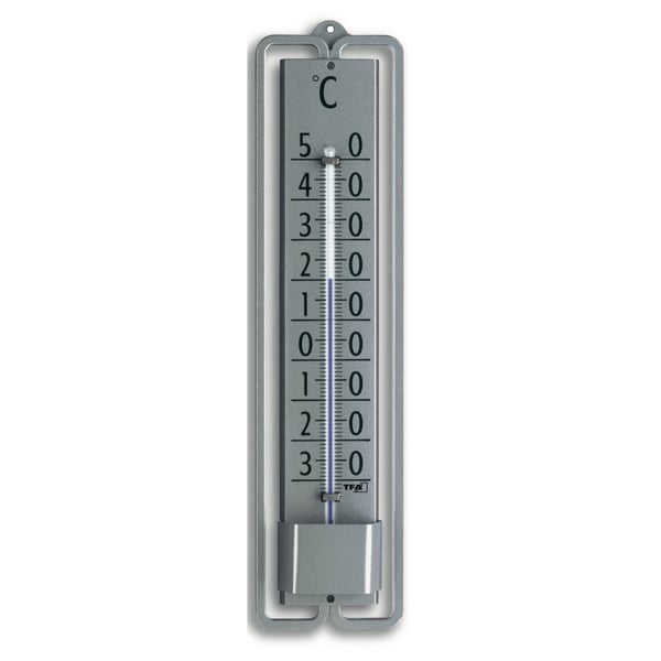 TFA-Dostmann 12.2001.54 termometer til miljøet Væskemiljøtermometer Indendørs/udendørs Sølv