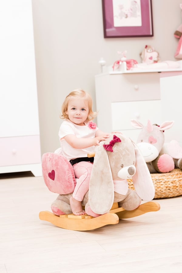Miniatyrbillede 2 af 2: Nattou Rocker Nina the rabbit baby gyngestol Flerfarvet
